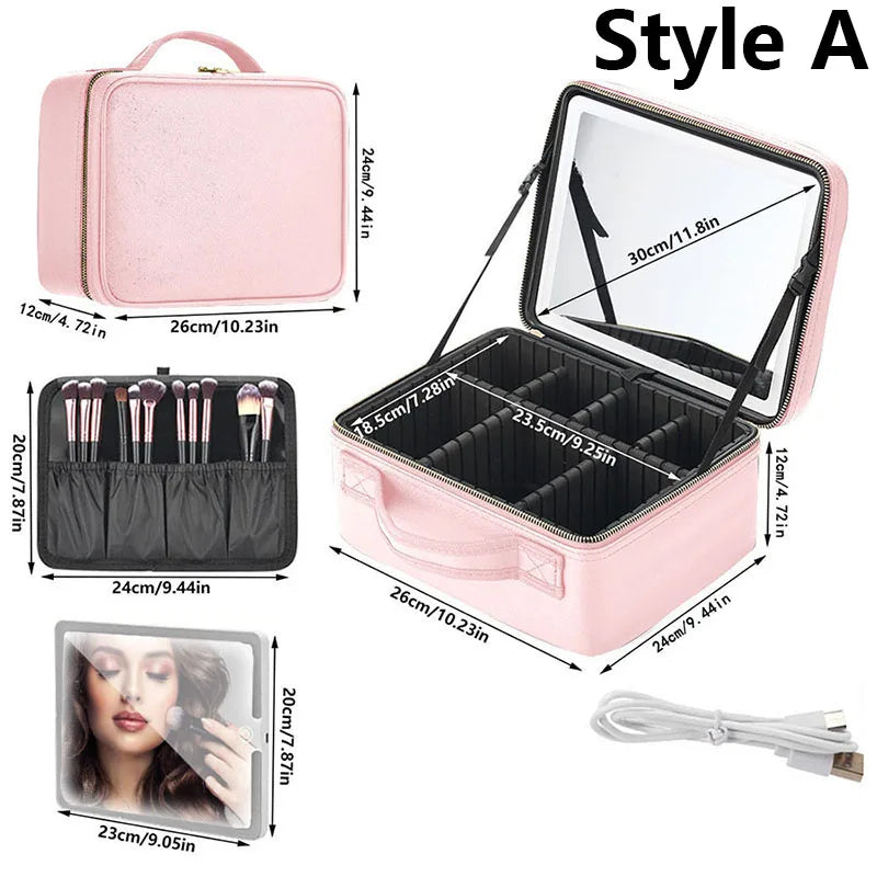 Travel Makeup LED Case