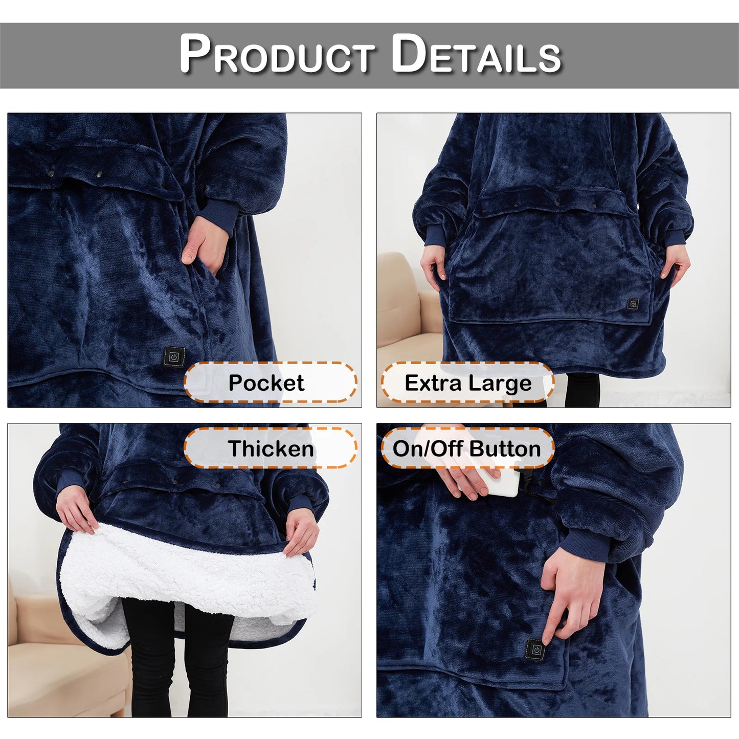 Oversized Heating Blanket Hoodie