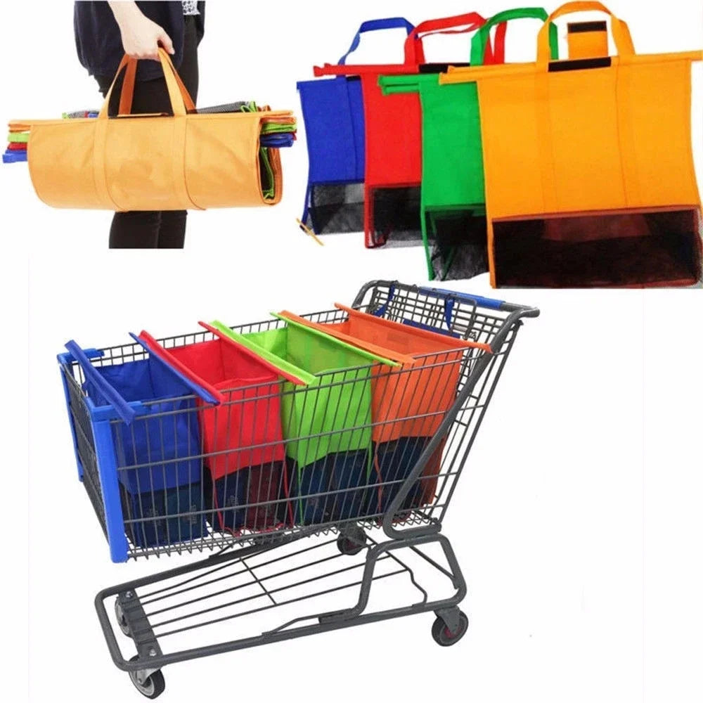 4 Pieces Foldable Cart Trolley Bag