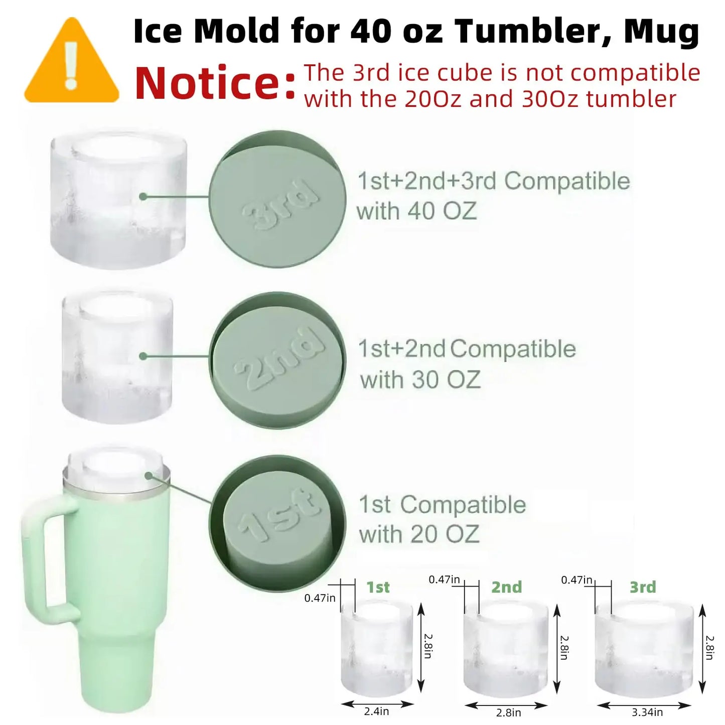 Ice Cube Tray Maker for Stanley Tumbler Cup