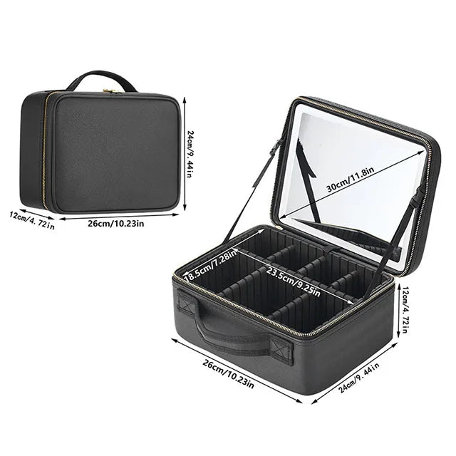 Travel Makeup LED Case