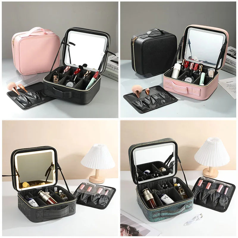 Travel Makeup LED Case