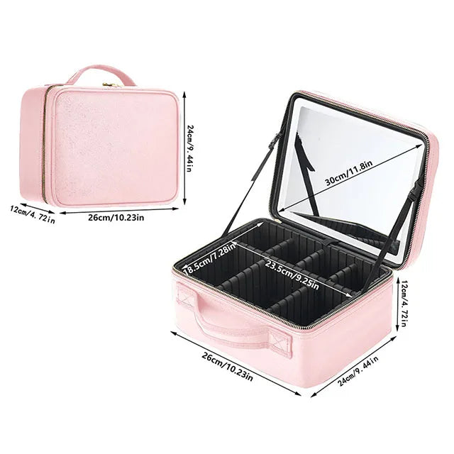 Travel Makeup LED Case