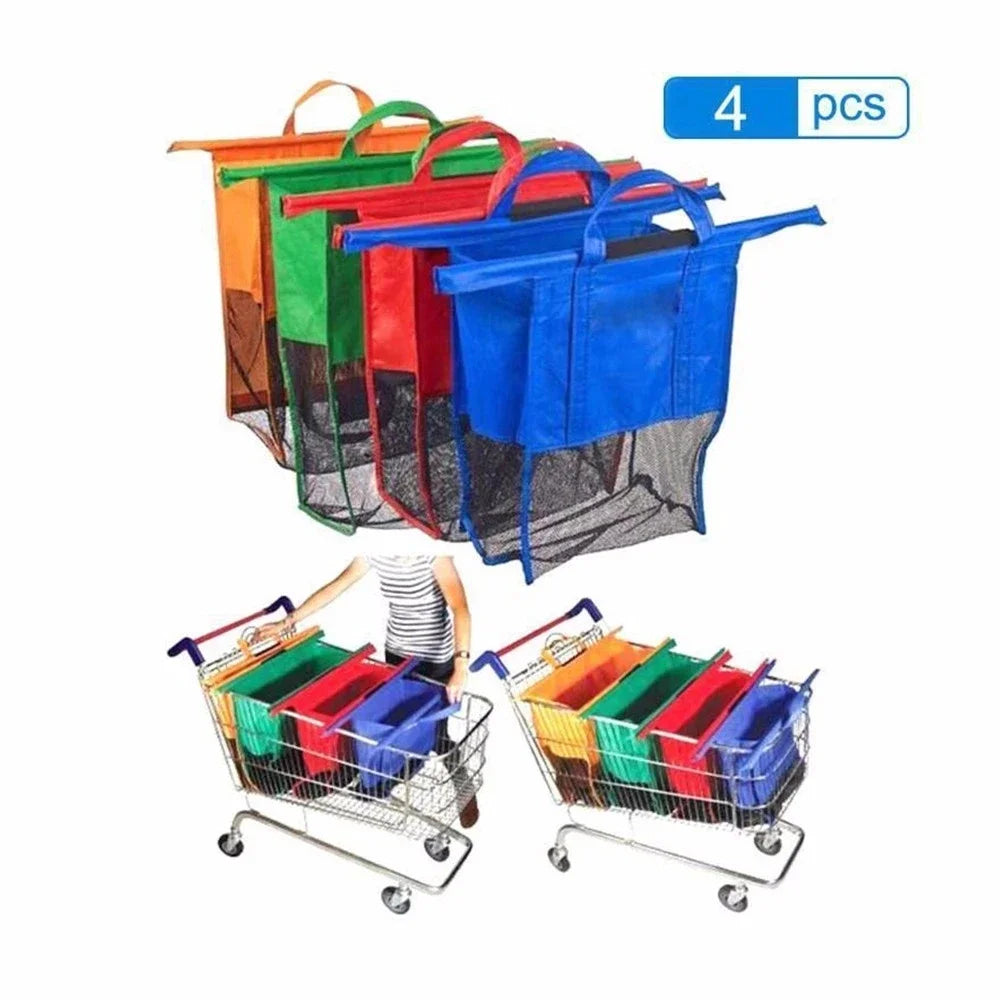 4 Pieces Foldable Cart Trolley Bag