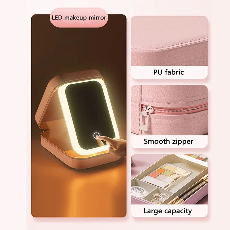 Travel Makeup LED Case