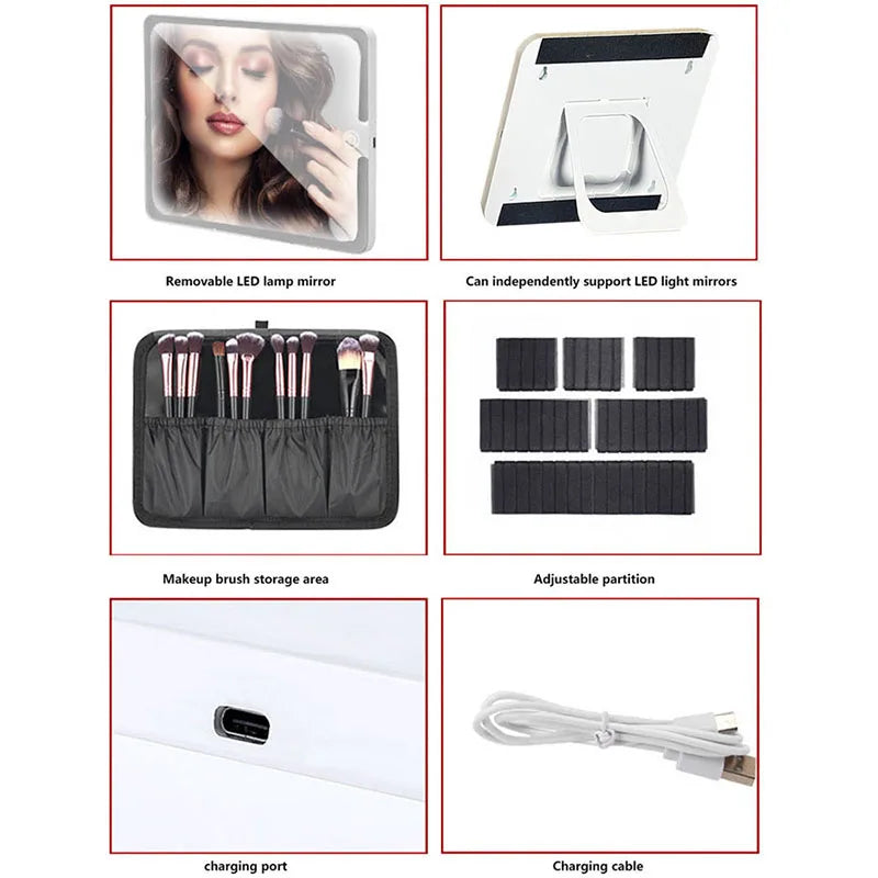 Travel Makeup LED Case